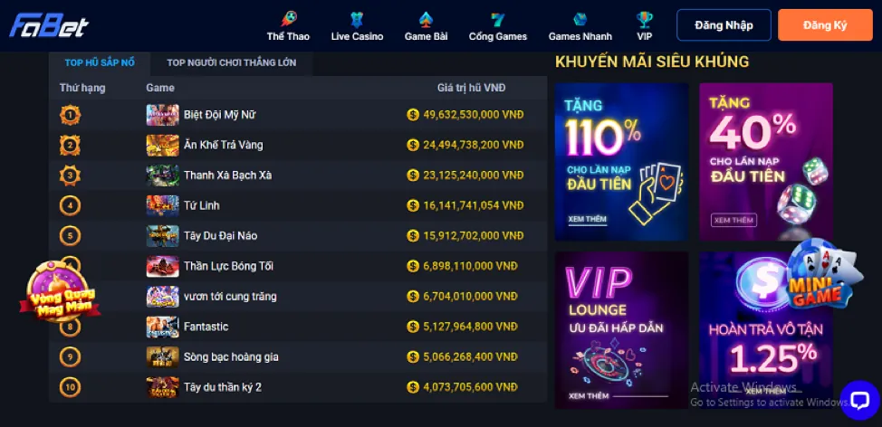 Bàn chơi Baccarat trực tiếp tại 555win55
